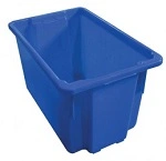 A PLUS 68 LTR STACKING NESTING CRATE, BLUE