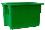 A PLUS 68 LTR STACKING NESTING CRATE, GREEN