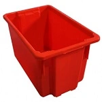 A PLUS 68 LTR STACKING NESTING CRATE, RED