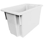 A PLUS 68 LTR STACKING NESTING CRATE, WHITE
