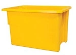 A PLUS 68 LTR STACKING NESTING CRATE, YELLOW