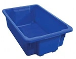 A PLUS 32 LTR STACKING NESTING CRATE, BLUE