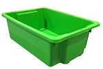 A PLUS 32 LTR STACKING NESTING CRATE, GREEN