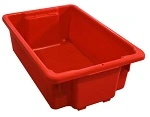 A PLUS 32 LTR STACKING NESTING CRATE, RED