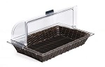 APS BREAD BASKET POLYRATTAN 1/1 GN SIZE D/BROWN