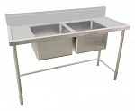 KK S/ST DOUBLE SINK BENCH 150mm SPLASHBACK 1500mmW