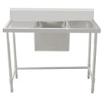 KK S/ST SINGLE SINK BENCH 150mm SPLASHBACK 1200mmW