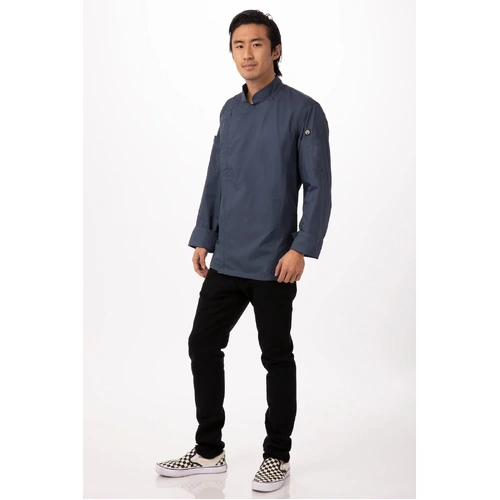 Chef Works Mens Hartford Blue Zipper Jacket