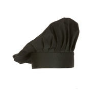 CHEF WORKS BLACK CHEF HAT - ADJUSTABLE