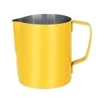 BREW MILK FROTHING JUG POWDER COAT YELLOW S/ST 600ml 