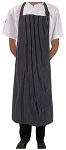 GLOBAL CHEF PIN STRIPE BLK &amp; WHITE BIB APRON WITH ADJUSTABLE 