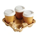 MOULDED PULP 4 CUP CARRY TRAY (BOX 180)