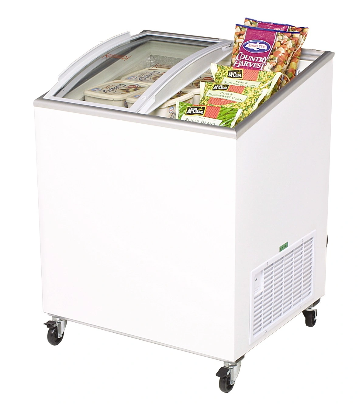 BROMIC CHEST FREEZER W/ ANGLED GLASS TOP 176 LTR