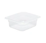 CHEF INOX GN CONTAINER POLYPROP CLEAR 1/6 SIZE 65mm