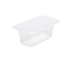CHEF INOX GN CONTAINER POLYPROP CLEAR 1/9 SIZE 100mm