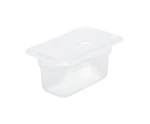 CHEF INOX GN CONTAINER POLYPROP CLEAR 1/9 SIZE 150mm