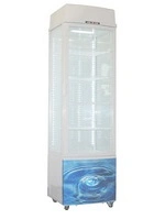 EXQUISITE 4 SIDED UPRIGHT GLASS DISPLAY FRIDGE WHITE