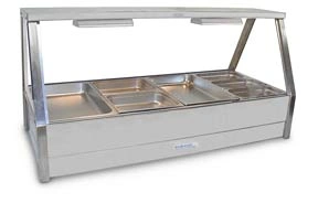 ROBAND STRAIGHT GLASS HOT FOOD DISPLAY W/REAR
