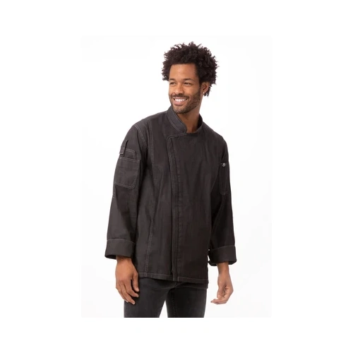 Garmercy Men's Denim Chef Jacket - Black