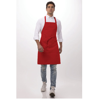 CHEF WORKS RED BUTCHER BIB APRON