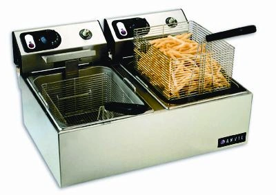 ANVIL DOUBLE PAN FRYER W/ LIDS 2 x 5 LITRE