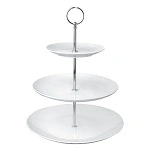 OLYMPIA 3 TIER CAKE STAND W/  PORCELAIN PLATES