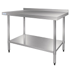 VOGUE S/ST TABLE WITH 60mm UPSTAND 600mmW