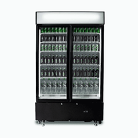 BROMIC 2 DOOR UPRIGHT DISPLAY FRIDGE BLACK 960LTR