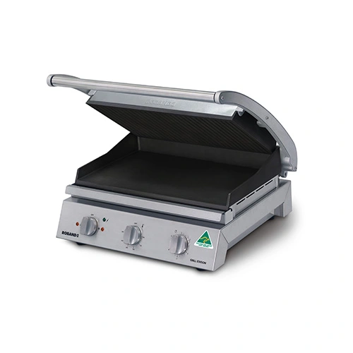 ROBAND CONTACT GRILL, TEFLON RIBBED TOP PLATE, 8 SLICE