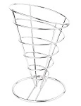 FRENCH FRY HOLDER CHROME WIRE CONE