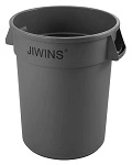 JIWINS ROUND RECYCLE BIN GREY 121 LITRE POLYETHYLENE