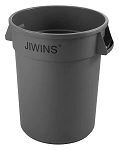 JIWINS ROUND RECYCLE BIN GREY 166 LITRE POLYETHYLENE