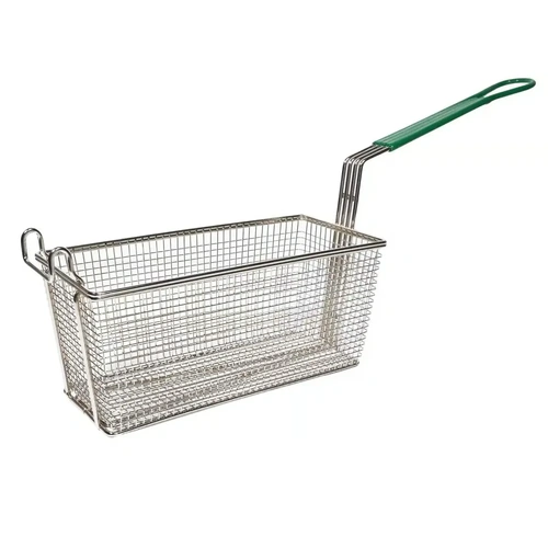 KH Fry Basket Rectangle Green Handle 320 x 150 x 140mm