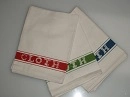 COTTON GLASS CLOTH 50cm x 75cm WHITE W/BLUE STRIPE