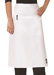 PRO CHEF 3/4 WHITE WAIST APRON WITH POCKET 86W x 70Lcm