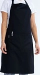 PRO CHEF BLACK BIB APRON 70 x 86cm W/ POCKET