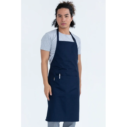 Pro Chef Bib Apron With Pocket 70 x 86cm Navy