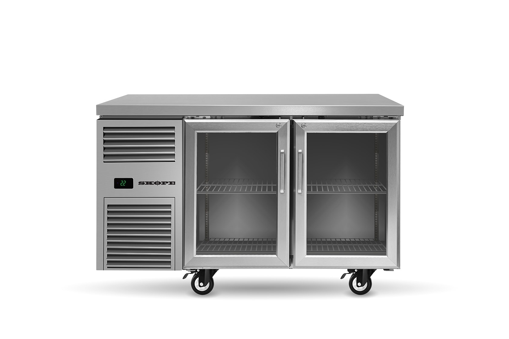 SKOPE REFLEX 2 GLASS DOOR 1/1 GN UNDERBENCH FRIDGE