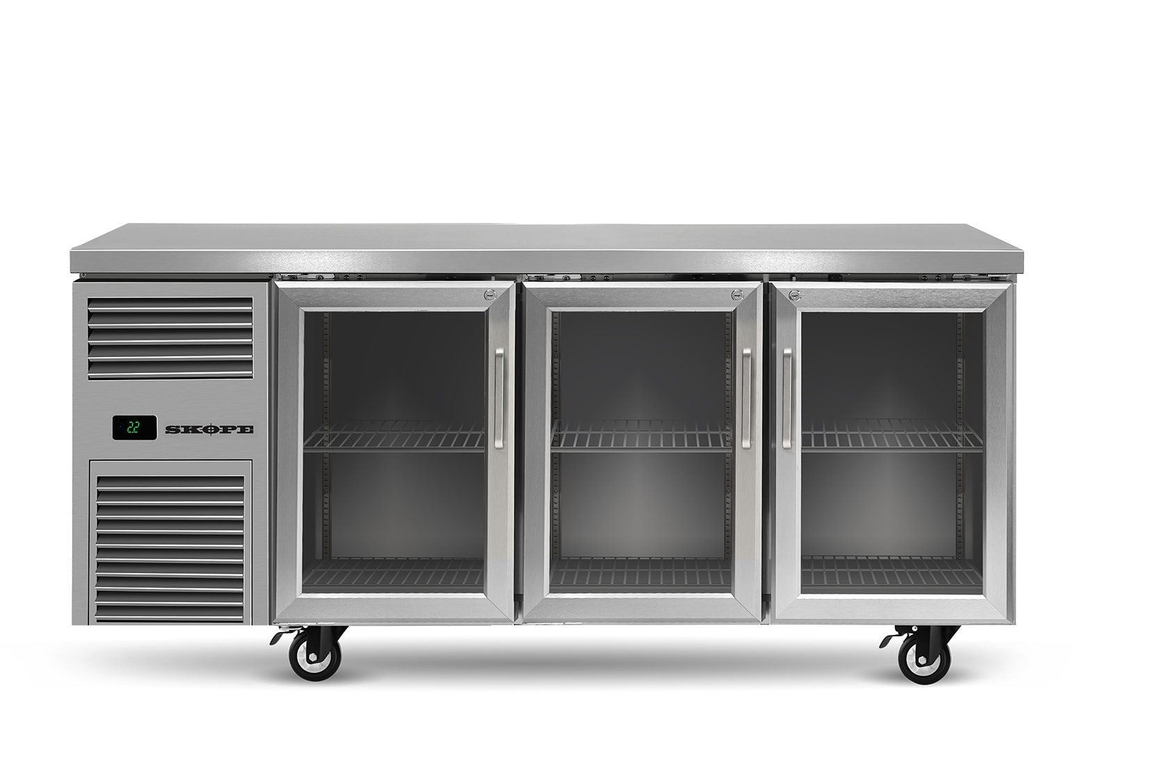 SKOPE REFLEX 3 GLASS DOOR 1/1 GN UNDERBENCH FRIDGE