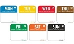 DAY OF THE WEEK FOOD LABELS, FULL SET