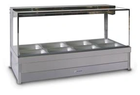 ROBAND SQUARE GLASS HOT FOOD DISPLAY, DOUBLE