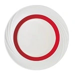 DONNA SENIOR PLATE FLAT 16cm WIDE BAND RED