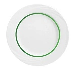 DONNA SENIOR PLATE FLAT 16cm THIN BAND DARK GREEN
