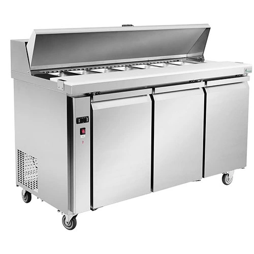 FED SLB150 Three Door Pizza Prep Fridge 1500mm Commercial Bench