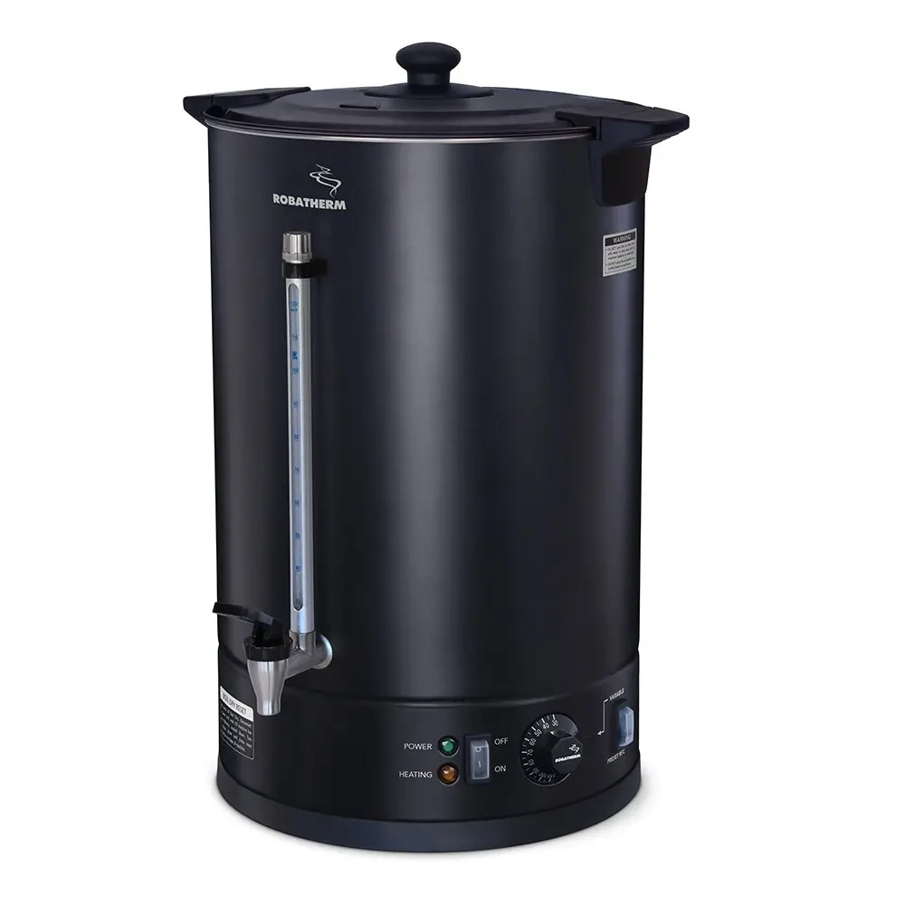 ROBATHERM BLACK HOT WATER URN, APPROX. 30 LITRE
