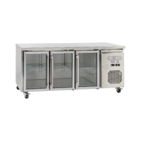 EXQUISITE UNDERBENCH 3 GLASS DOOR FRIDGE 465 LTR