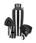 ZANZI 5PCE COCKTAIL SET GUN METAL