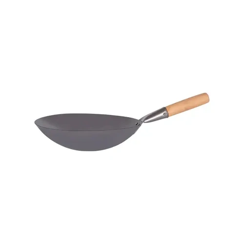 CHEF INOX IRON WOK 300mm WOOD HANDLE