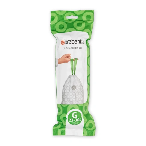 BRABANTIA BIN LINER CODE G - 23/30LTR - 20 PACK WHITE