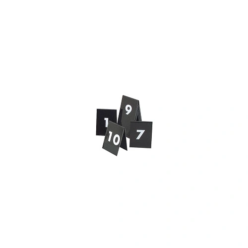 SET OF TABLE NoS 71-80 WHITE TEXT ON BLACK 75x55mm